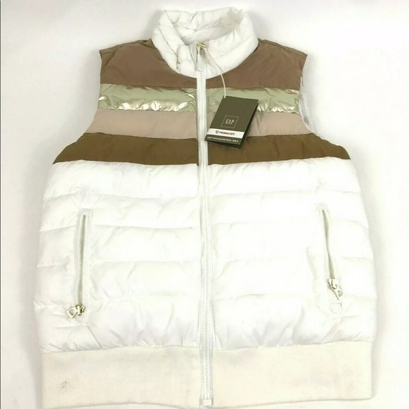 Gap Primaloft Zip Up Vest Gold White Size Sm NWT - Picture 1 of 8